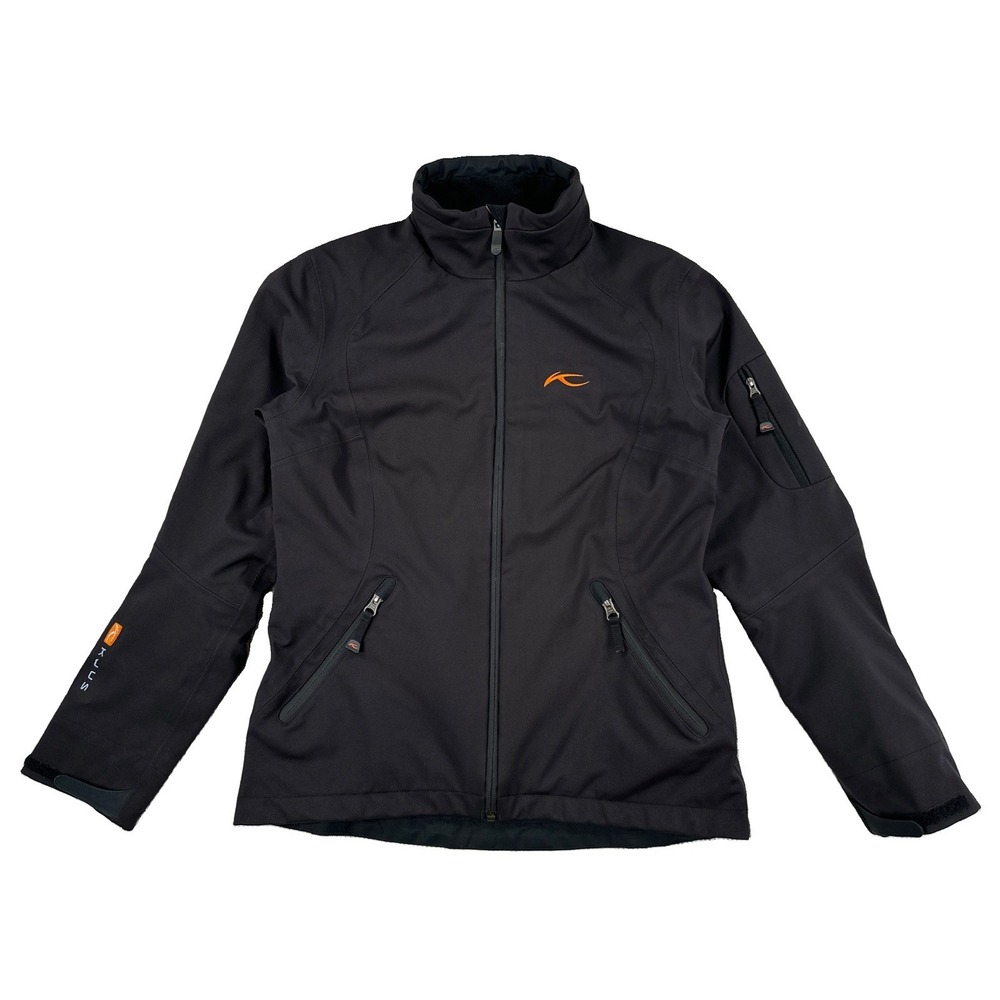 KJUS Softshell Ski Snowboard Jacket Women's Medium Black Fill Zip Inside Pockets